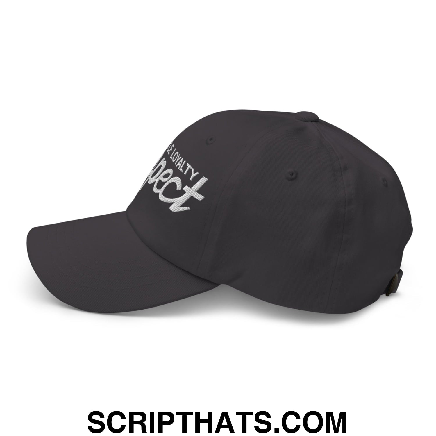 Hustle Loyalty Respect Embroidered Unstructured Dad Hat Dark Grey