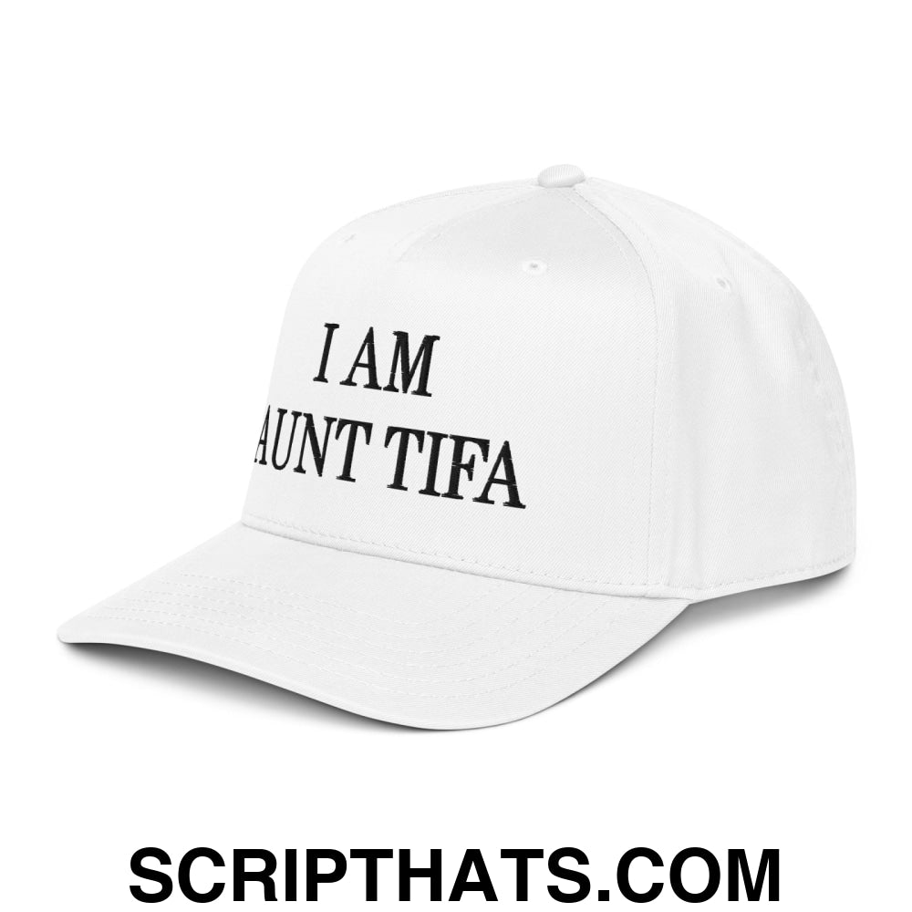I am Aunt Tifa Embroidered Baseball Snapback Hat White