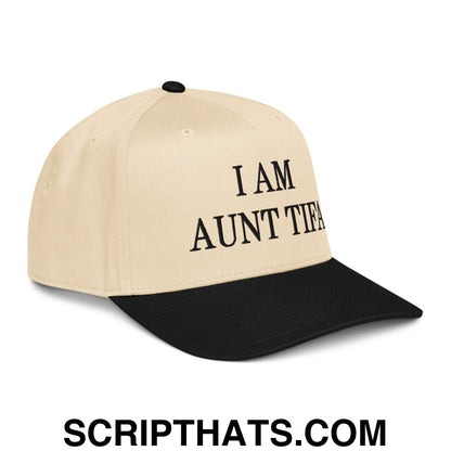 I am Aunt Tifa Embroidered Baseball Snapback Hat Black Natural