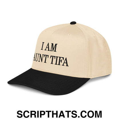 I am Aunt Tifa Embroidered Baseball Snapback Hat Black Natural