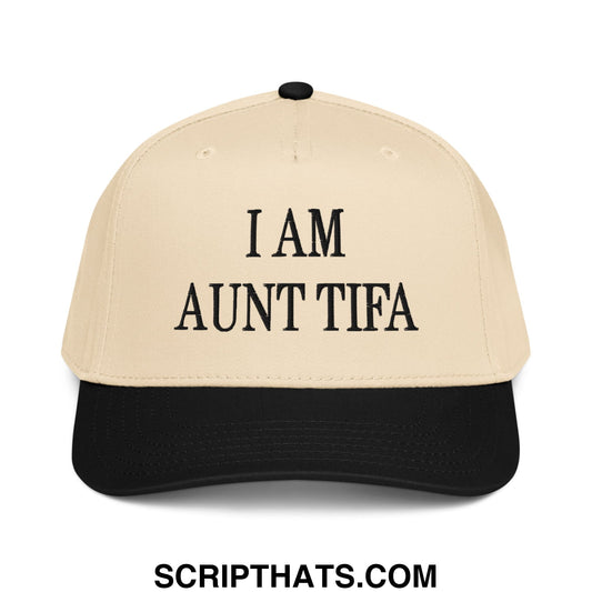 I am Aunt Tifa Embroidered Baseball Snapback Hat Black Natural