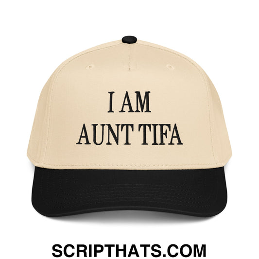 I am Aunt Tifa Embroidered Baseball Snapback Hat Black Natural