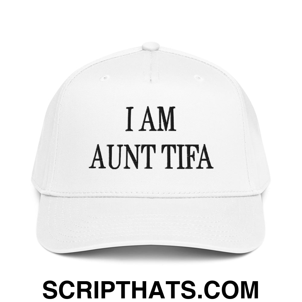 I am Aunt Tifa Embroidered Baseball Snapback Hat White