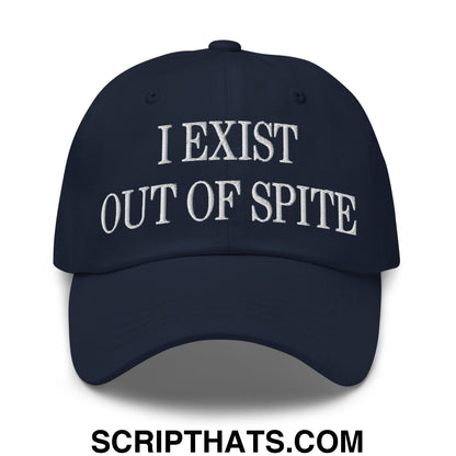 I Exist Out of Spite Embroidered Unstructured Dad Hat Navy