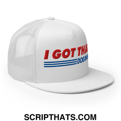 I Got That Dog In Me Embroidered Flat Brim Bill Mesh Trucker Hat Default Title