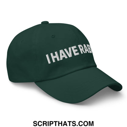 I Have Rabies Embroidered Dad Hat Spruce