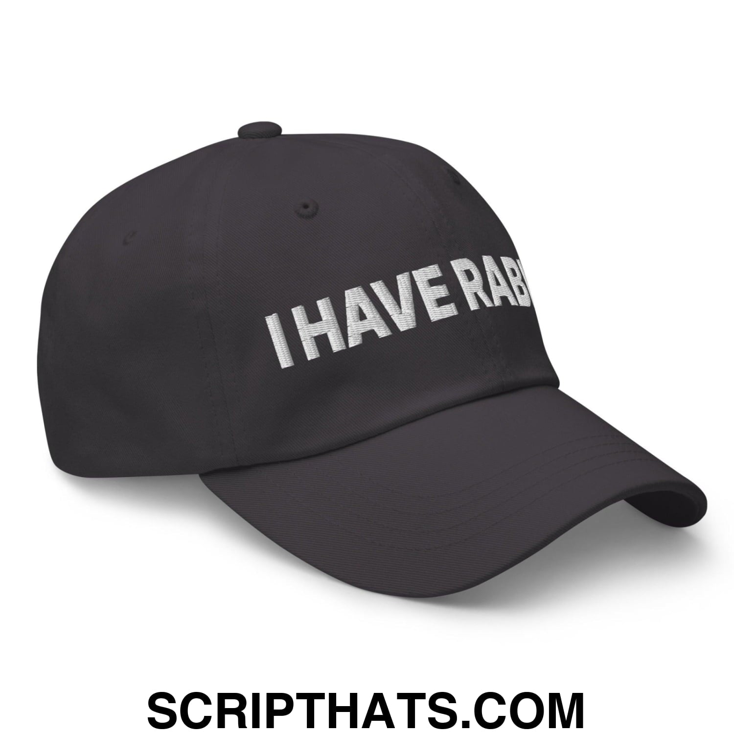 I Have Rabies Embroidered Dad Hat Dark Grey