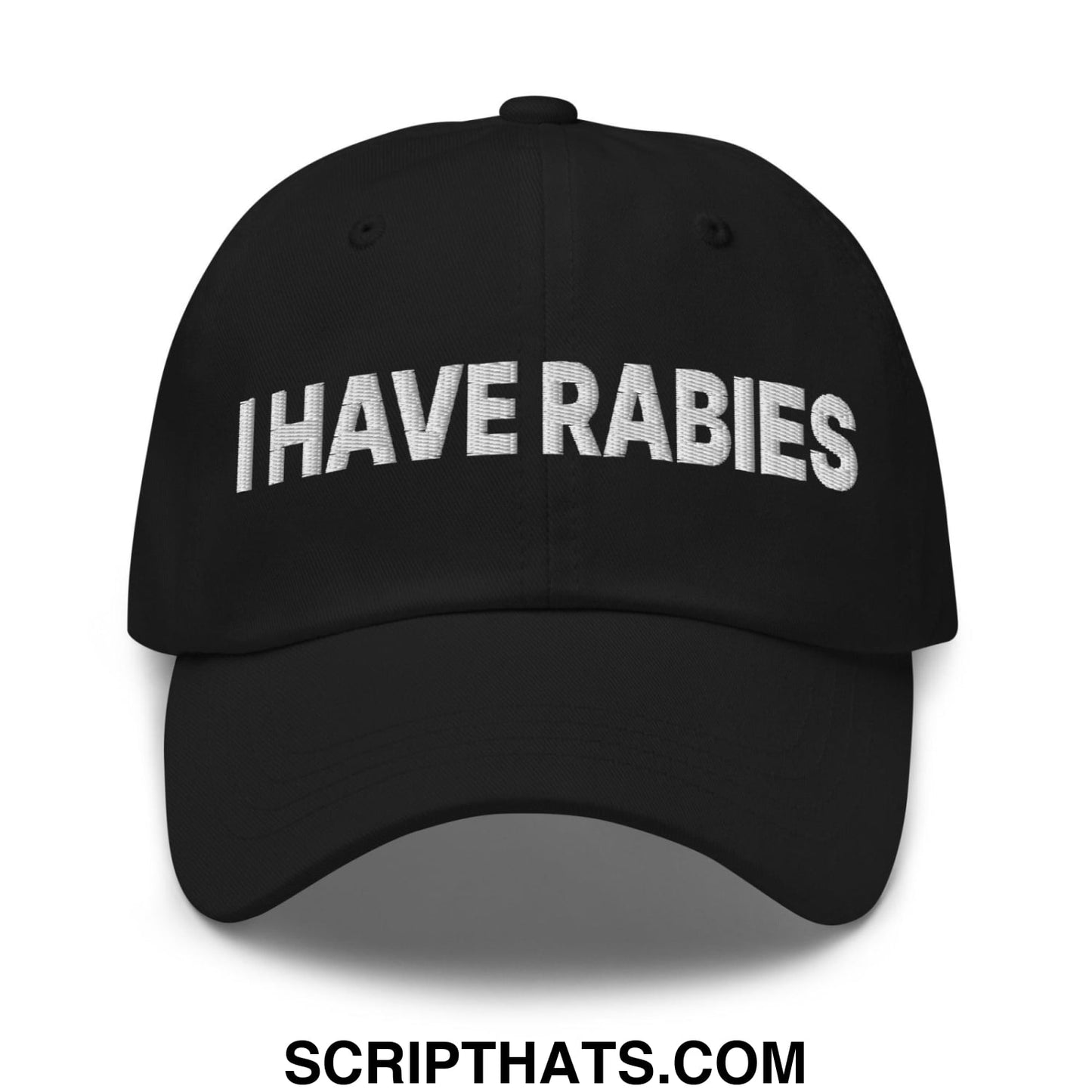 I Have Rabies Embroidered Dad Hat Black