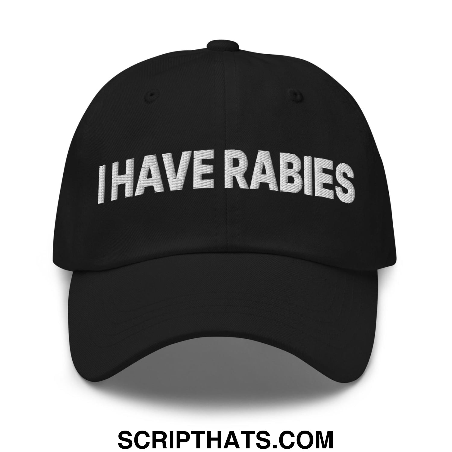 I Have Rabies Embroidered Dad Hat Black
