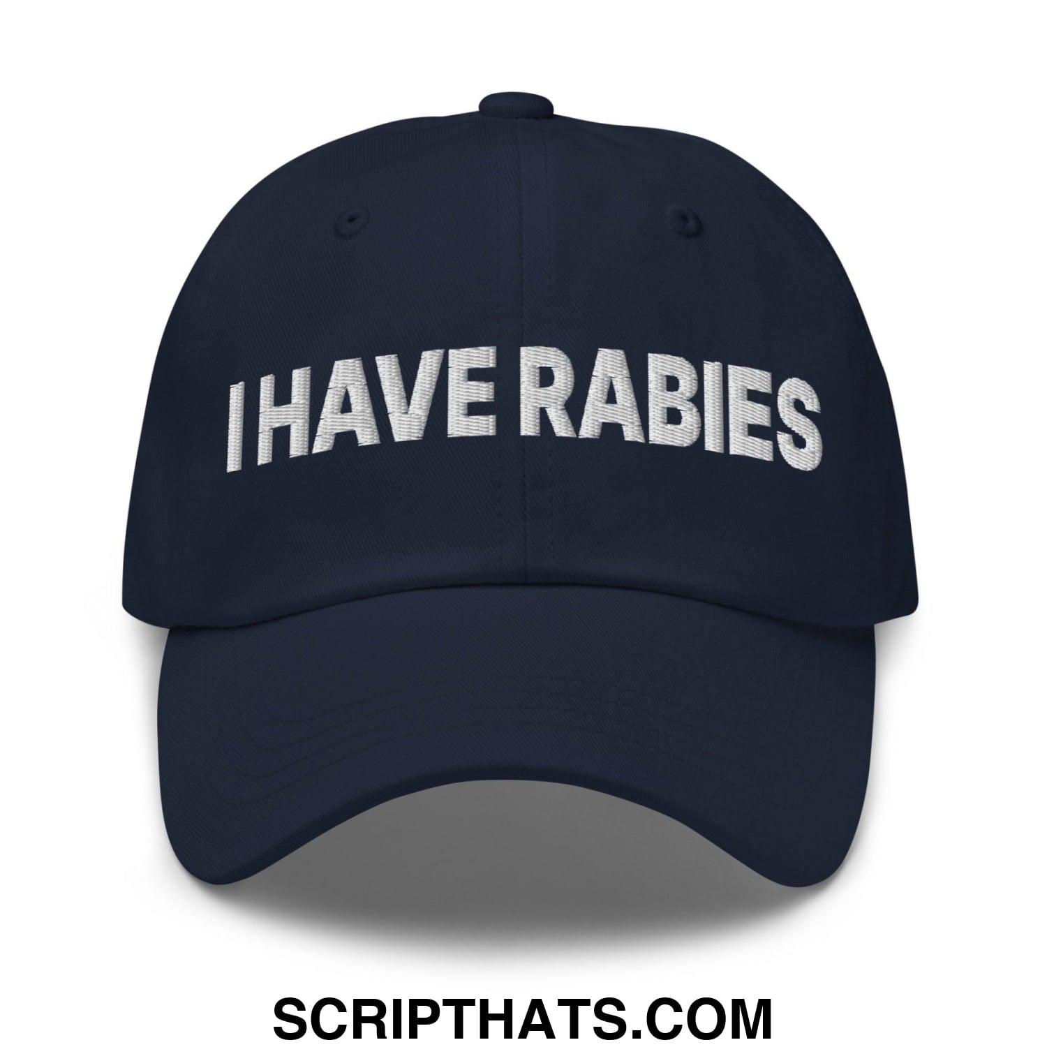 I Have Rabies Embroidered Dad Hat Navy