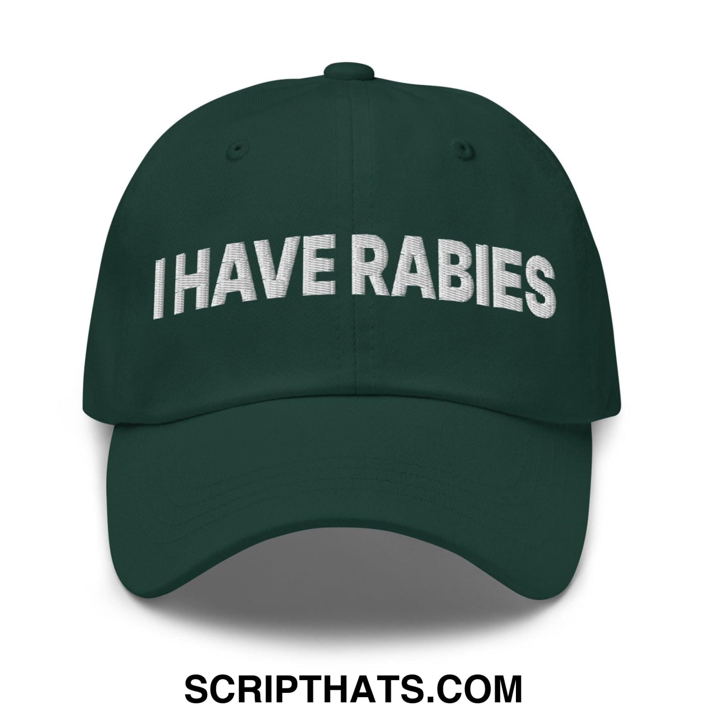 I Have Rabies Embroidered Dad Hat Spruce