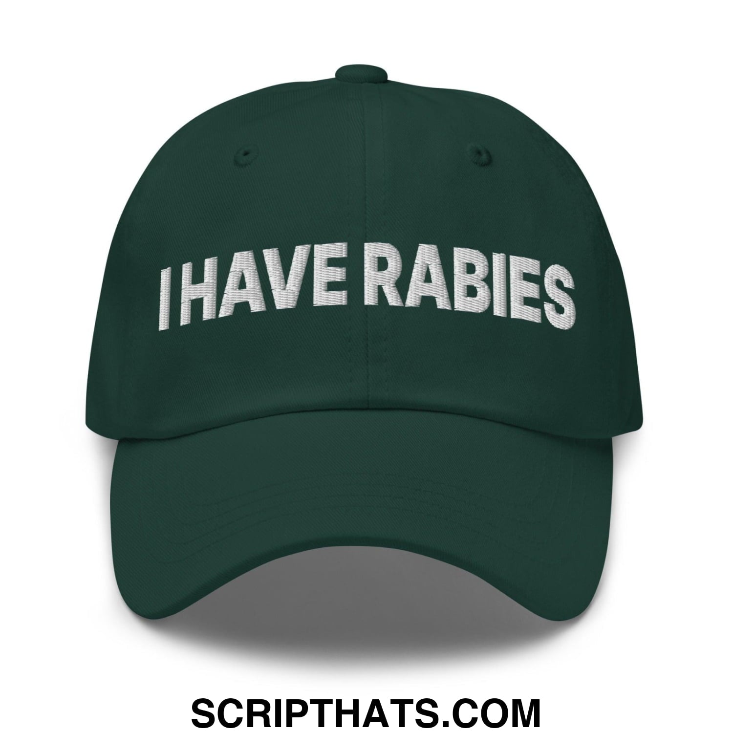 I Have Rabies Embroidered Dad Hat Spruce