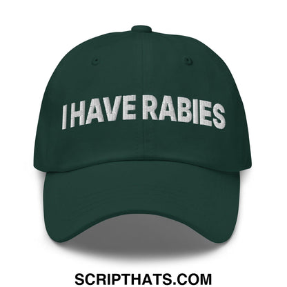 I Have Rabies Embroidered Dad Hat Spruce