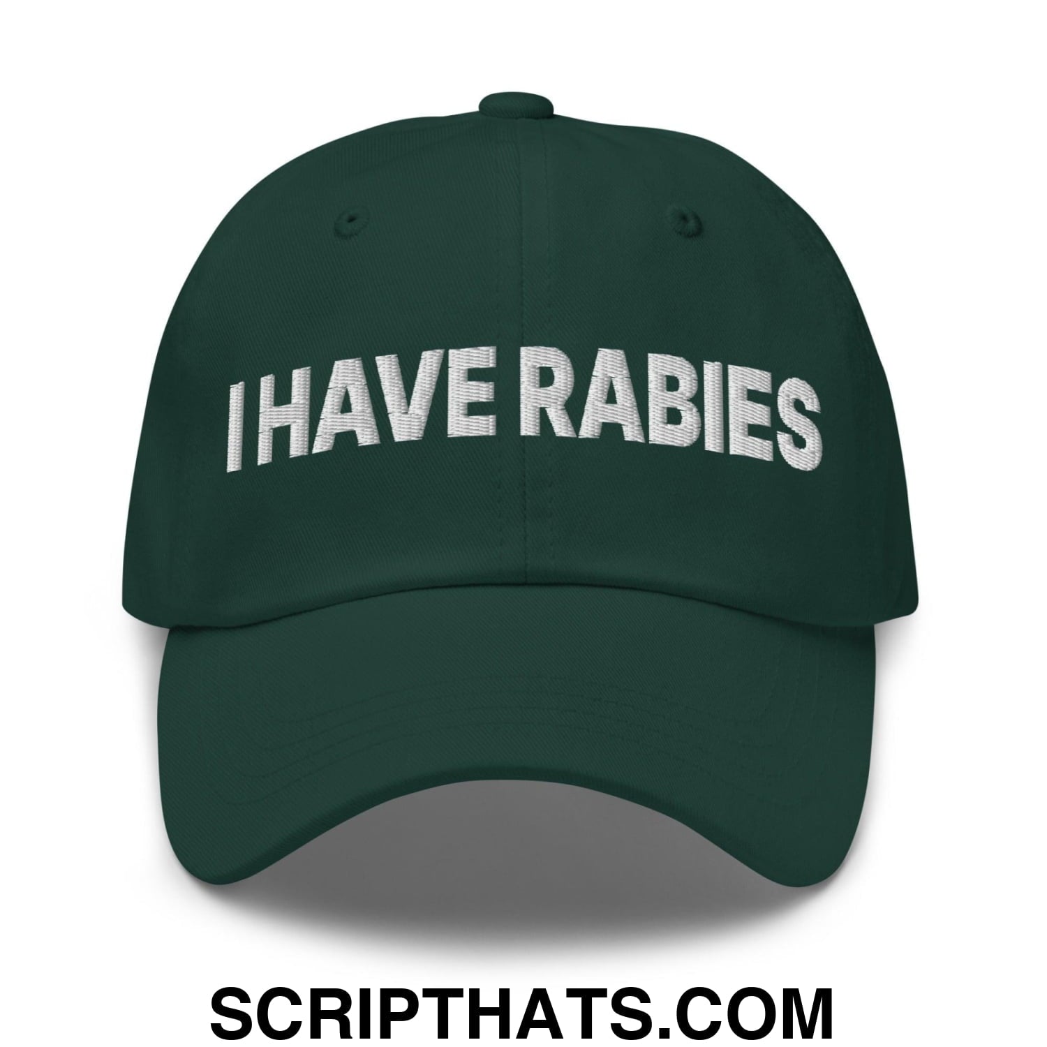 I Have Rabies Embroidered Dad Hat Spruce