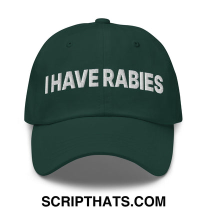 I Have Rabies Embroidered Dad Hat Spruce