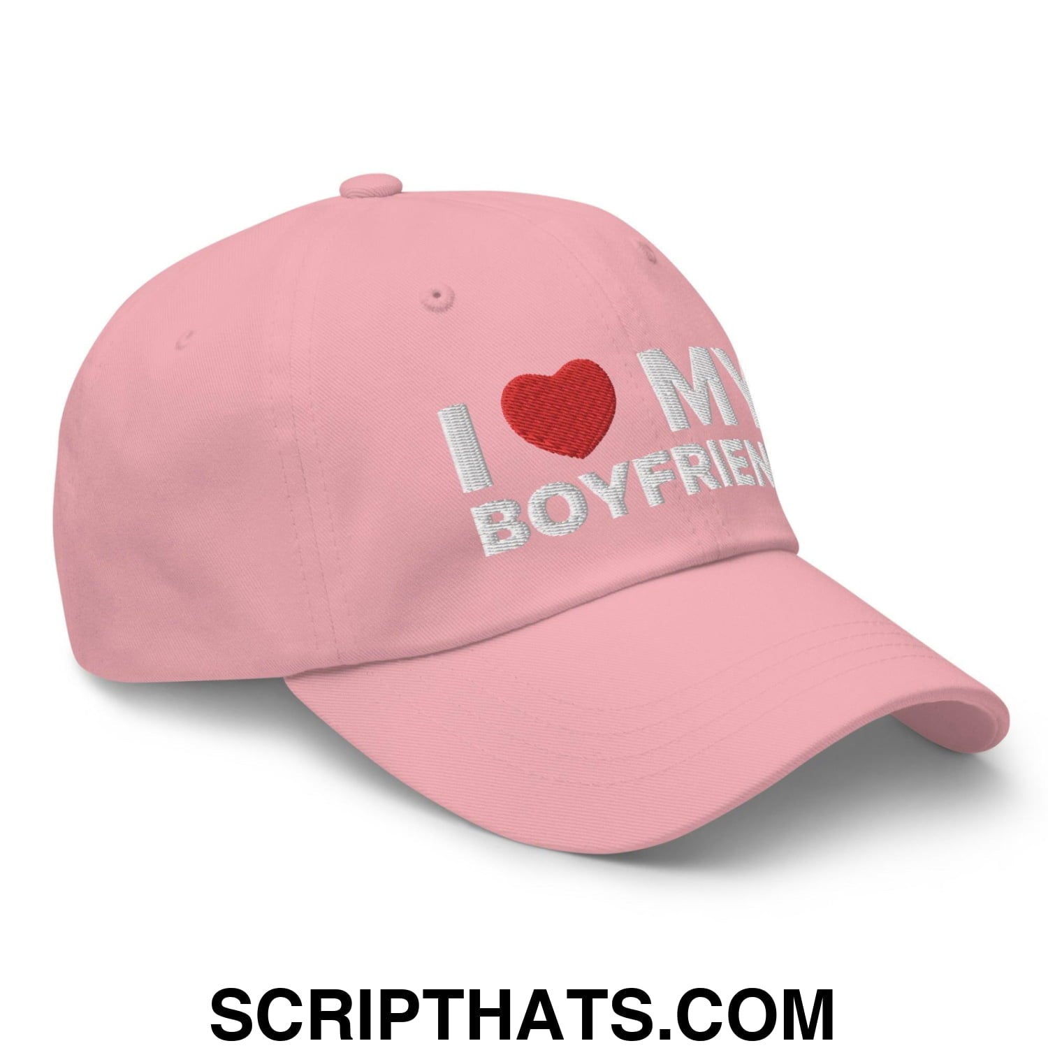 I Love My Boyfriend Dad Hat Pink