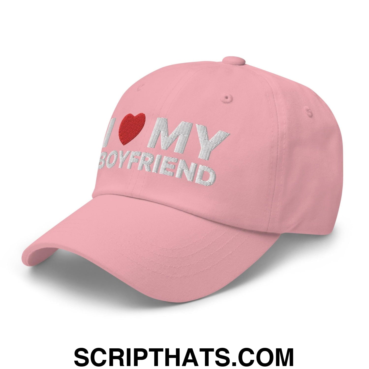 I Love My Boyfriend Dad Hat Pink