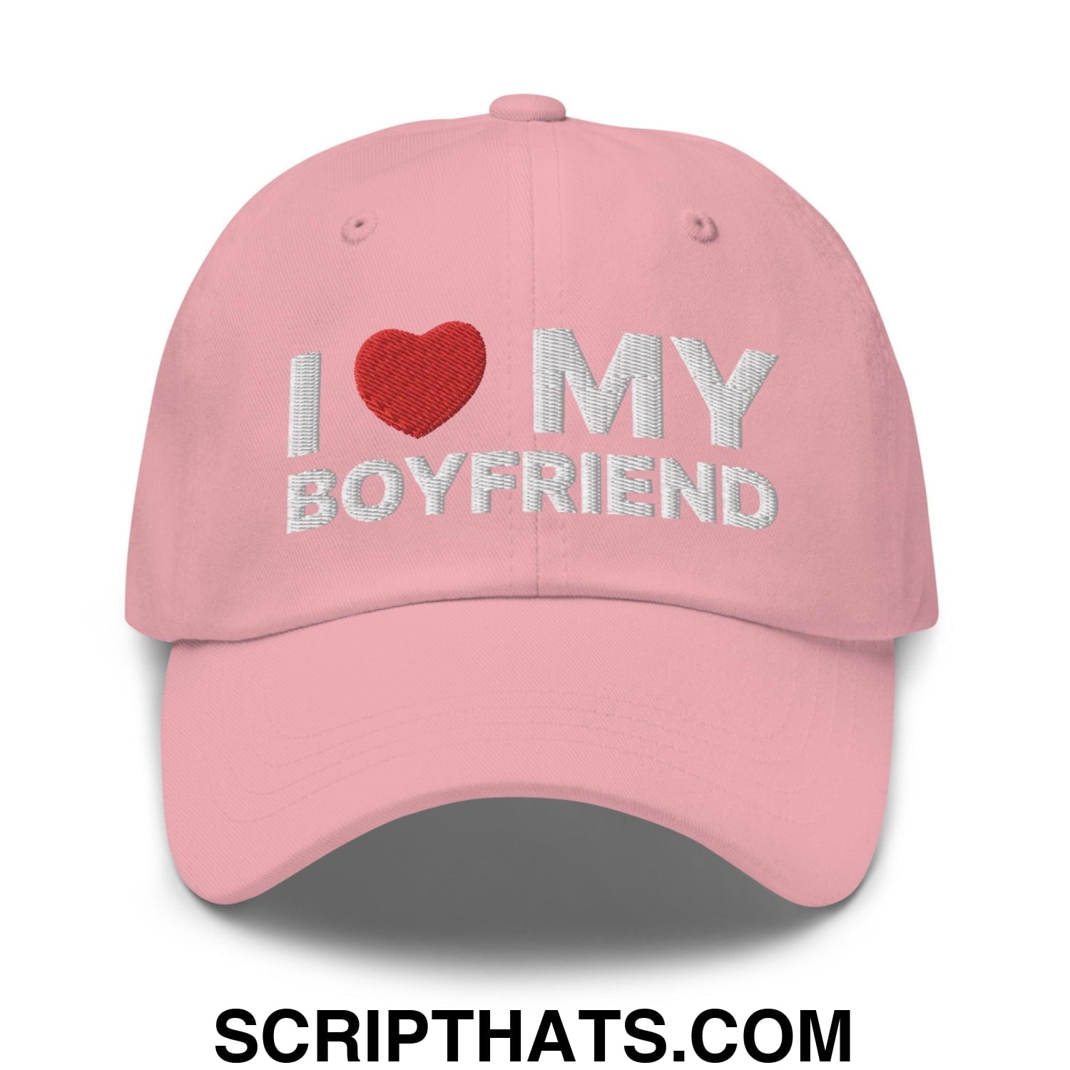 I Love My Boyfriend Dad Hat Pink