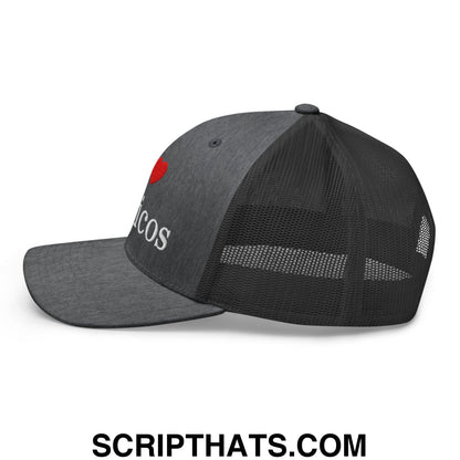 I Love Toxicos Embroidered Mesh Trucker Hat Dark Heather Gray