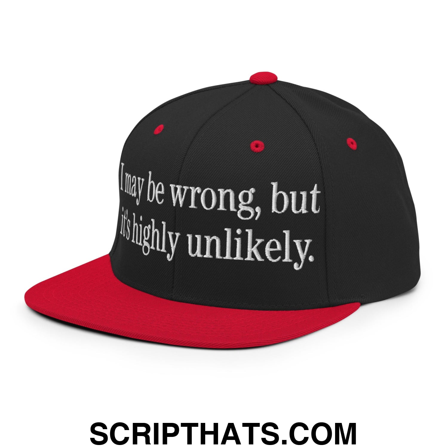 I may be wrong, but it's highly unlikely. Embroidered Flat Bill Brim Snapback Hat Black Red