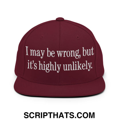 I may be wrong, but it's highly unlikely. Embroidered Flat Bill Brim Snapback Hat Maroon