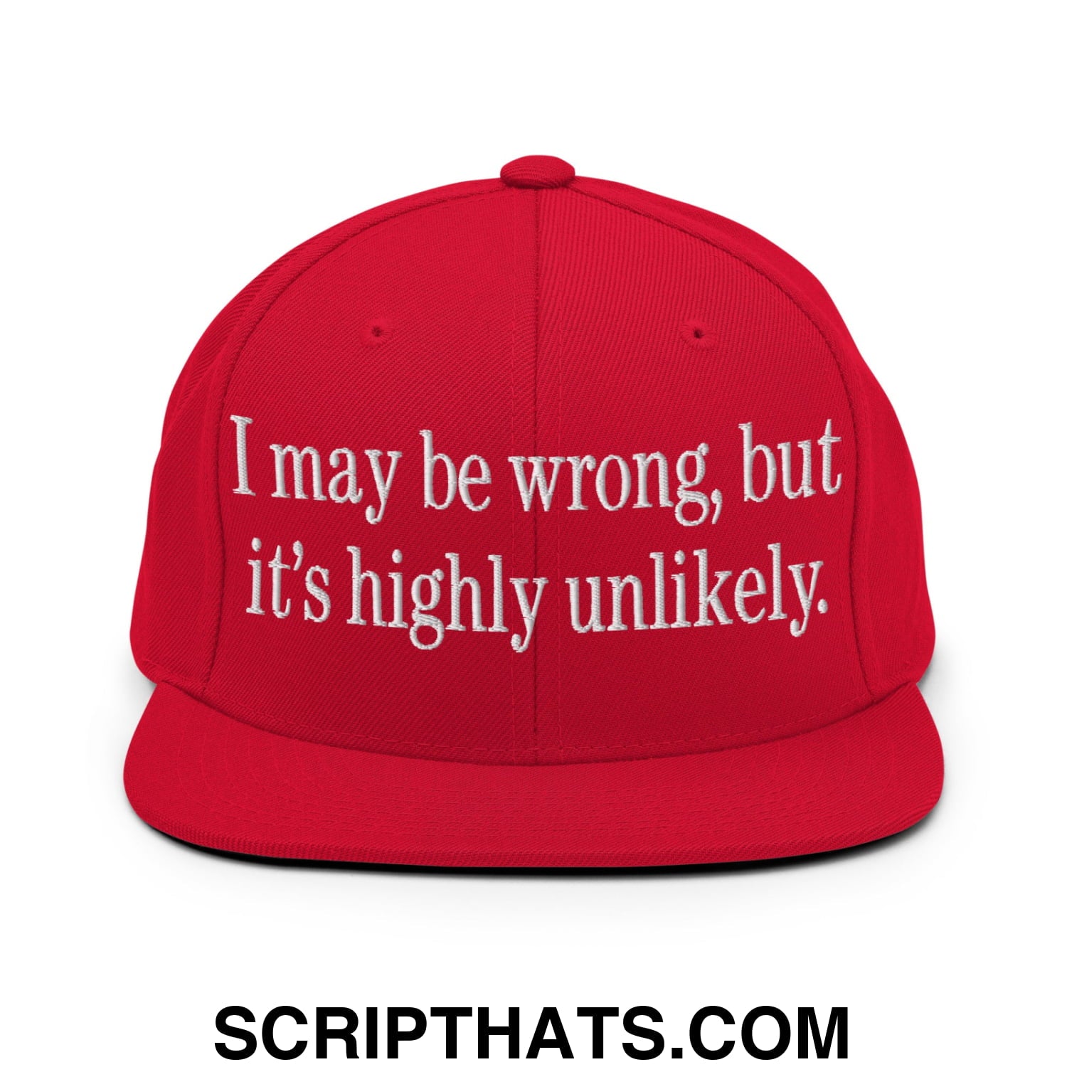 I may be wrong, but it's highly unlikely. Embroidered Flat Bill Brim Snapback Hat Red
