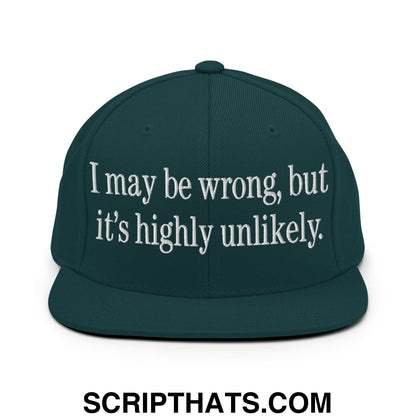 I may be wrong, but it's highly unlikely. Embroidered Flat Bill Brim Snapback Hat Spruce