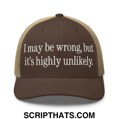 I may be wrong, but it's highly unlikely. Embroidered Mesh Trucker Hat Brown Khaki