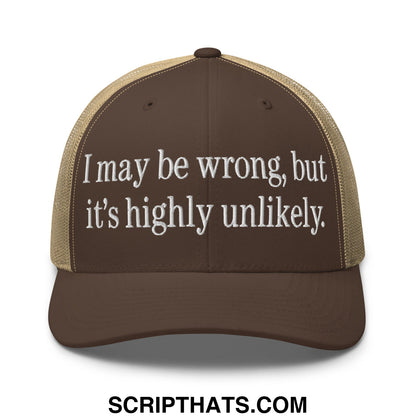 I may be wrong, but it's highly unlikely. Embroidered Mesh Trucker Hat Brown Khaki
