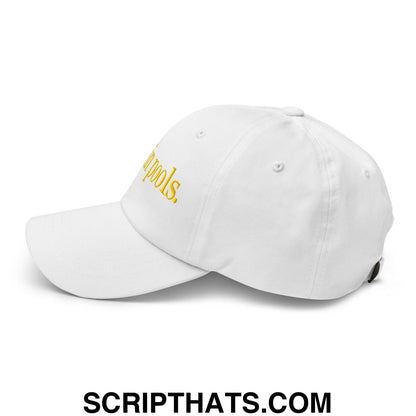 I Pee in Pools Embroidered Dad Hat White