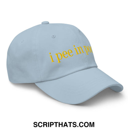 I Pee in Pools Embroidered Dad Hat Light Blue