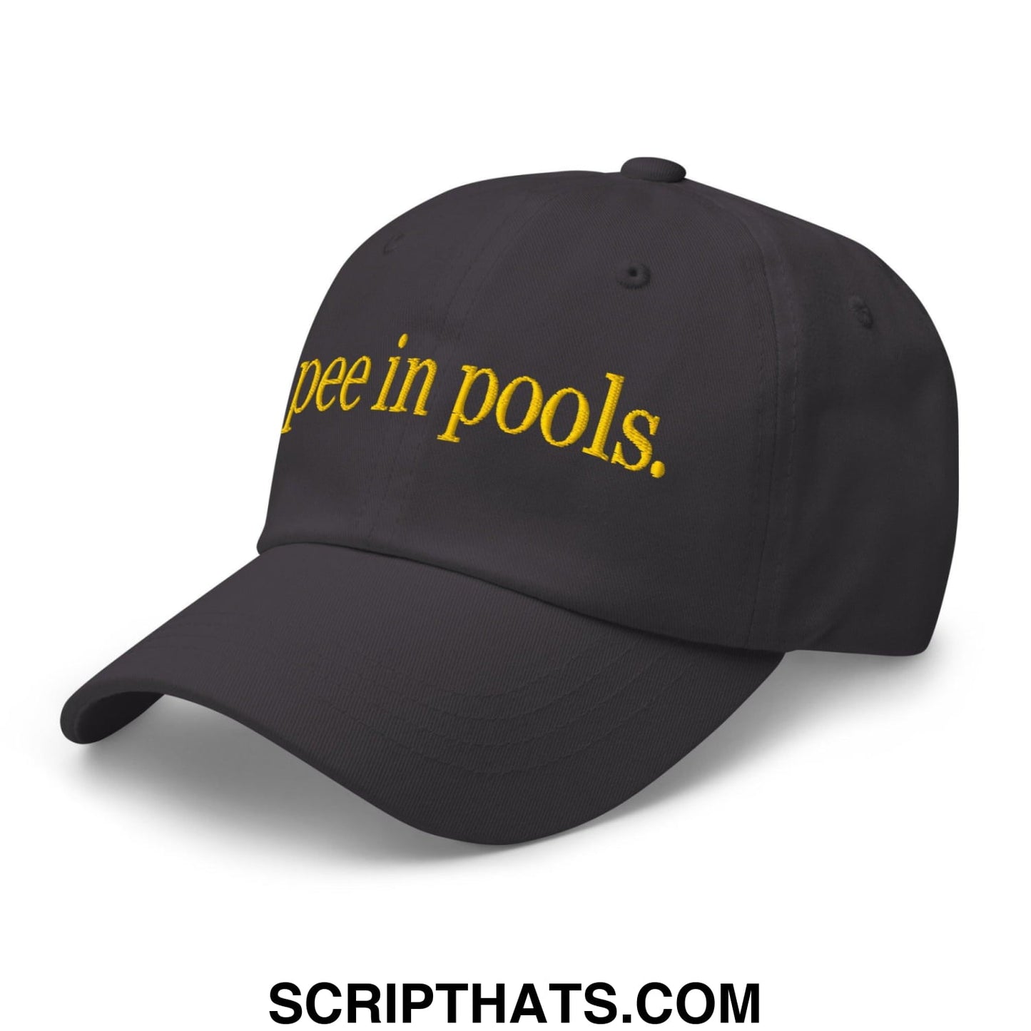I Pee in Pools Embroidered Dad Hat Dark Grey