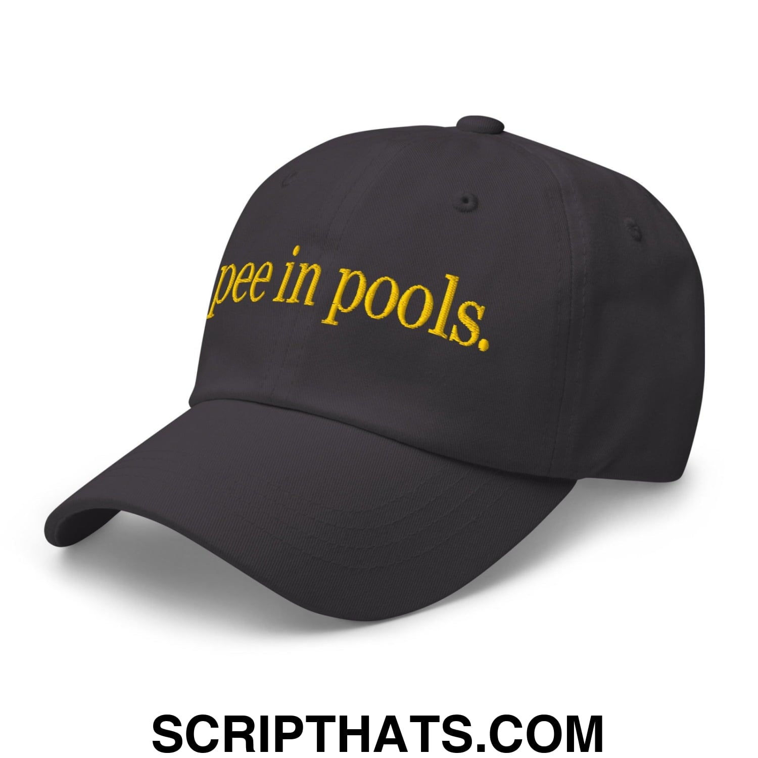 I Pee in Pools Embroidered Dad Hat Dark Grey