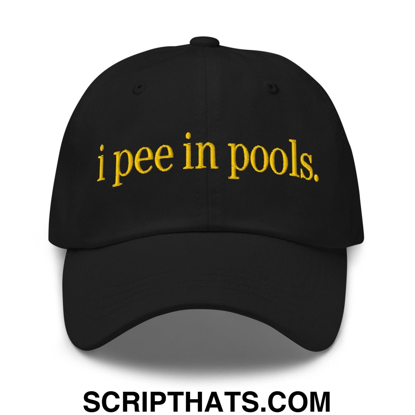 I Pee in Pools Embroidered Dad Hat Black