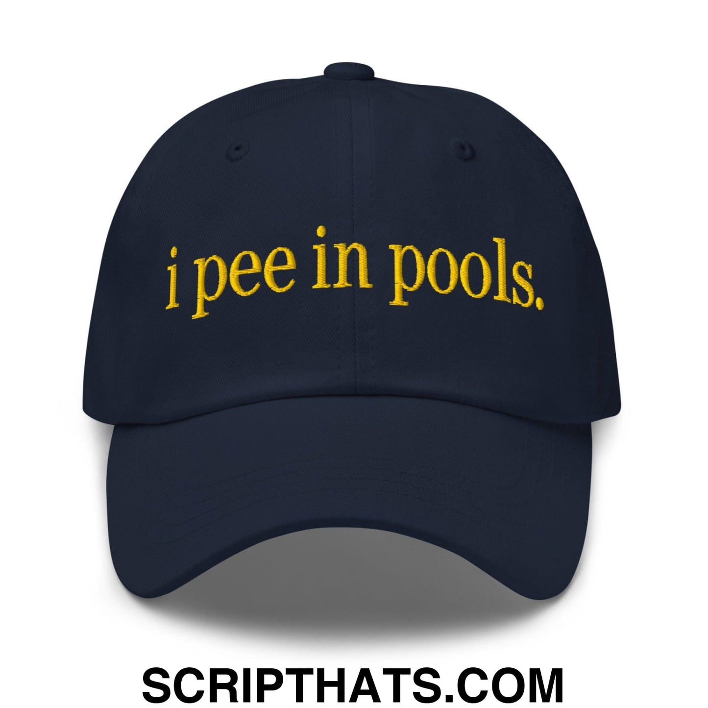 I Pee in Pools Embroidered Dad Hat Navy