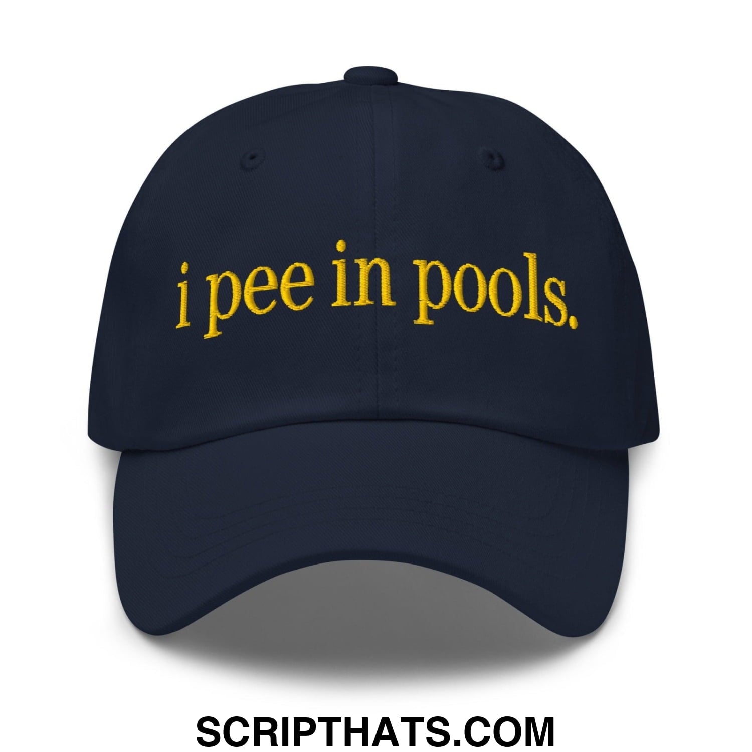I Pee in Pools Embroidered Dad Hat Navy
