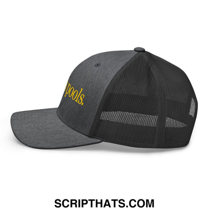 I Pee in Pools Embroidered Mesh Trucker Hat Dark Heather Gray