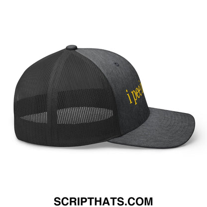 I Pee in Pools Embroidered Mesh Trucker Hat Dark Heather Gray