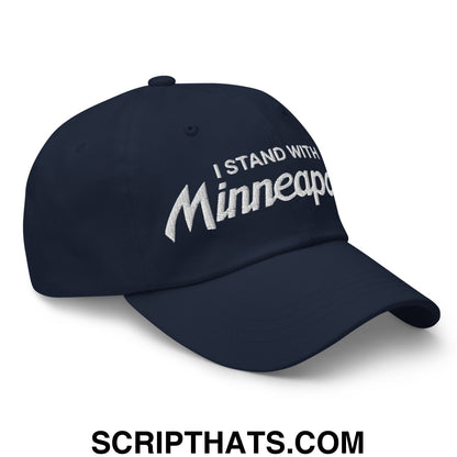 I Stand With Minneapolis Embroidered Unstructured Dad Hat Navy