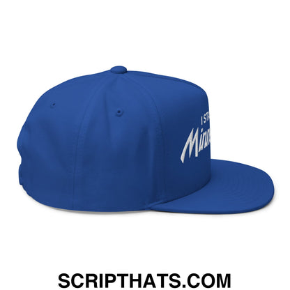 I Stand With Minneapolis Minnesota Flag Embroidered Flat Bill Brim 5 Panel Snapback Hat Royal Blue