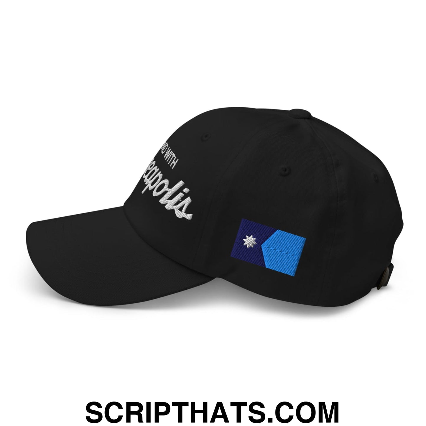 I Stand With Minneapolis Minnesota Flag Embroidered Unstructured Dad Hat Black