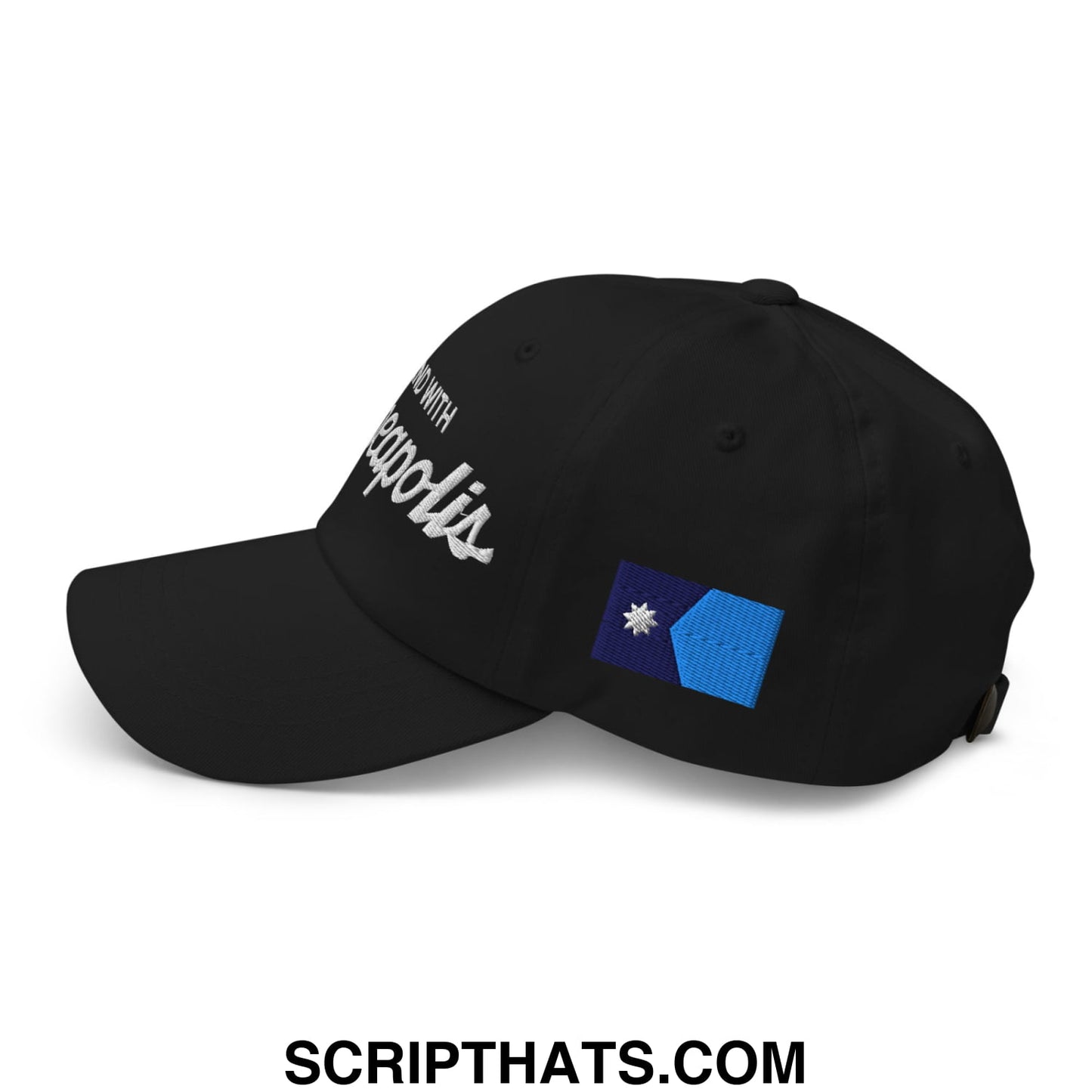 I Stand With Minneapolis Minnesota Flag Embroidered Unstructured Dad Hat Black