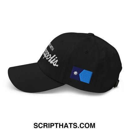 I Stand With Minneapolis Minnesota Flag Embroidered Unstructured Dad Hat Black