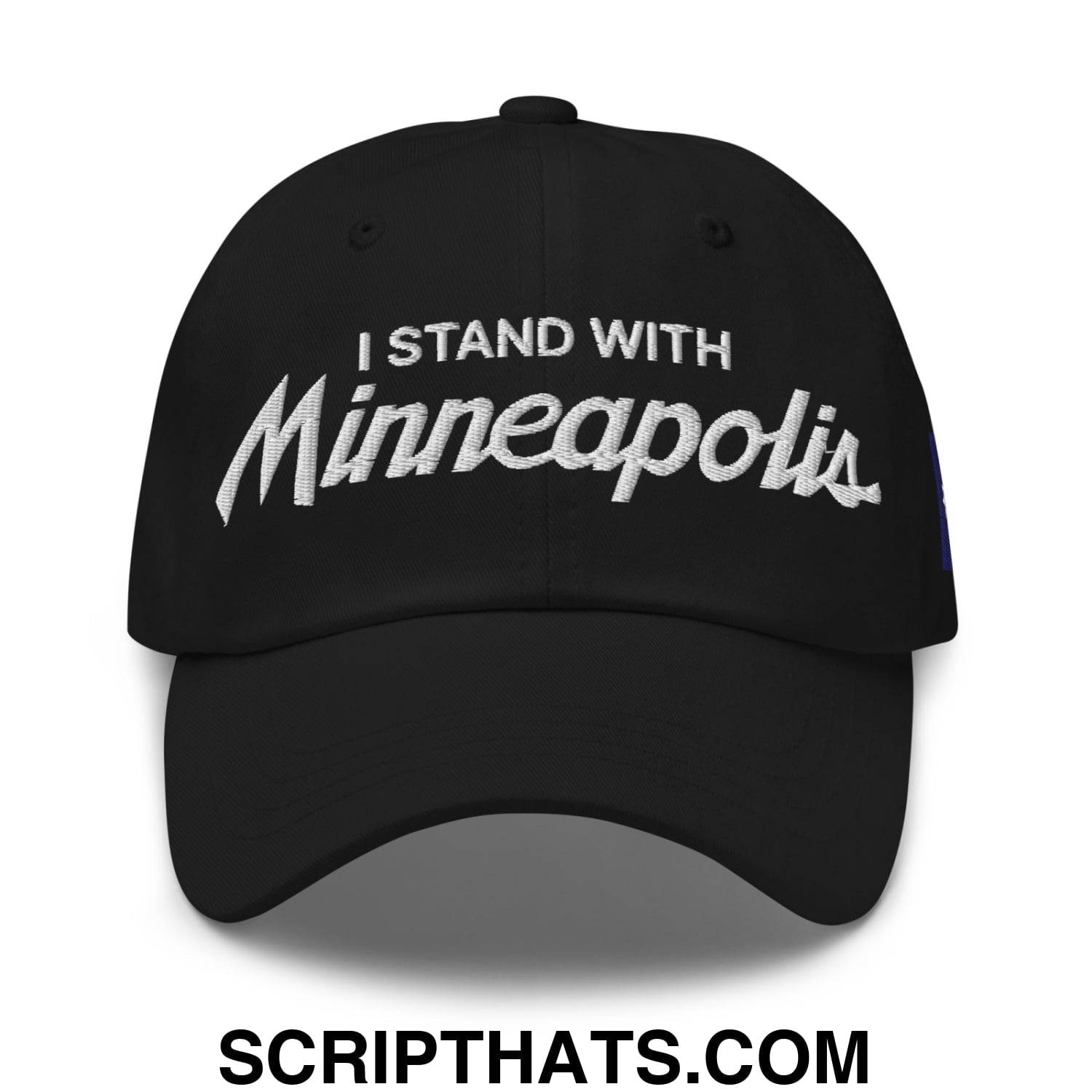 I Stand With Minneapolis Minnesota Flag Embroidered Unstructured Dad Hat Black