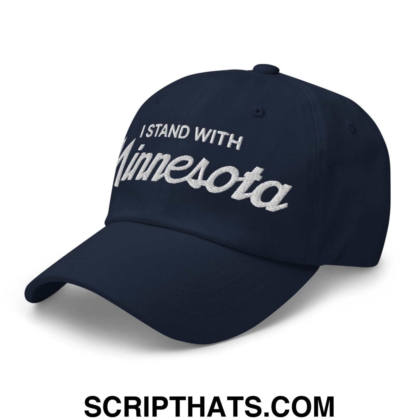 I Stand With Minnesota Embroidered Unstructured Dad Hat Navy