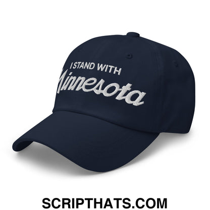 I Stand With Minnesota Embroidered Unstructured Dad Hat Navy