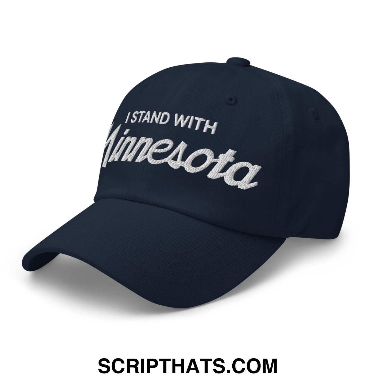 I Stand With Minnesota Embroidered Unstructured Dad Hat Navy