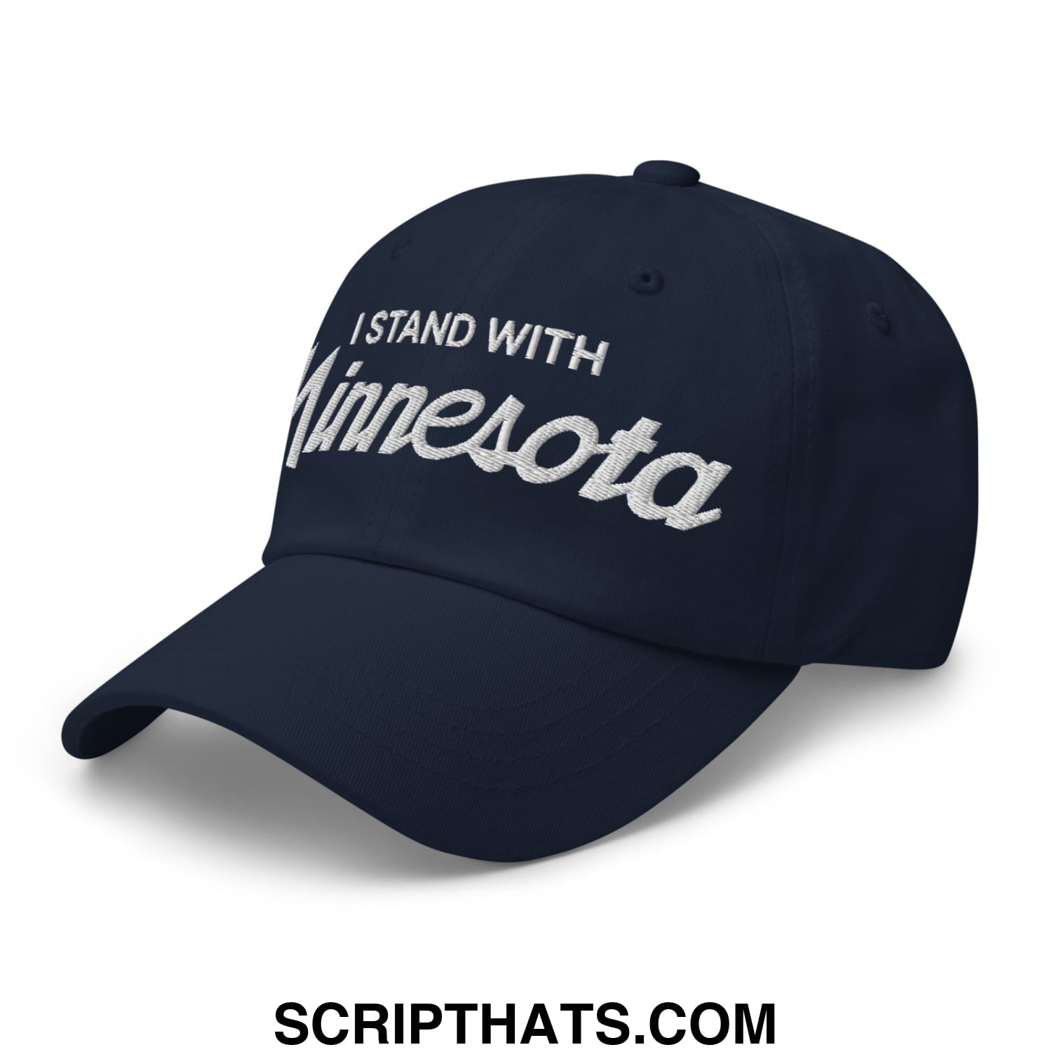 I Stand With Minnesota Embroidered Unstructured Dad Hat Navy