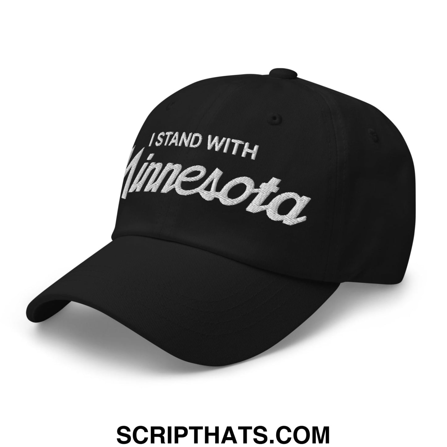 I Stand With Minnesota Embroidered Unstructured Dad Hat Black