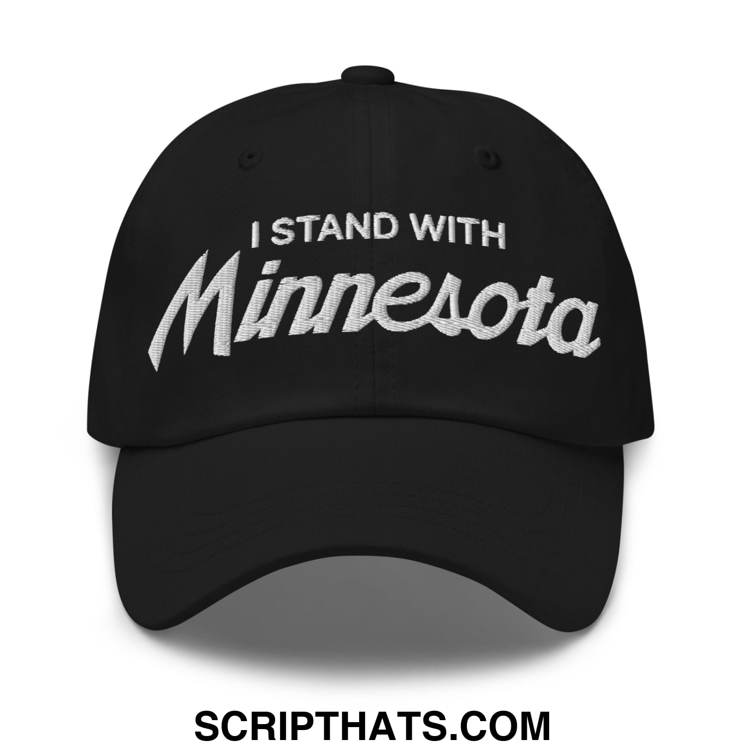I Stand With Minnesota Embroidered Unstructured Dad Hat Black